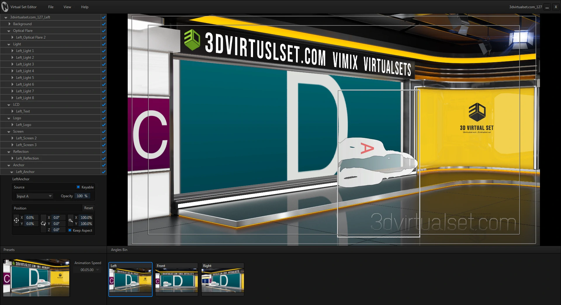 Virtual Set 127 for NewTek TriCaster Virtual Set Editor Templates